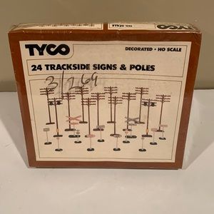 Vintage sealed TYCO signs and poles